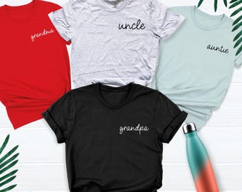 Personalized Uncle Auntie Grandma Shirt Custom Family Matching Tee, Generations Gift Tshirt, Name Family Reunion Outfit, Custom Party Shirts
