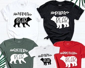 Matching Family Bear Shirts, Mama Bear Shirt, Papa Bear Shirt, Baby Bear Shirt, Custom Family Bear Outfit, Cute Family Tees, Baby Shower Tee