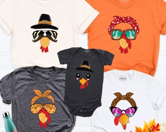 Funny Thanksgiving Turkey Family Matching Shirt Tee, Thanksgiving Group Shirts, Fall Family Shirts, Family Matching Thanksgiving Shirts