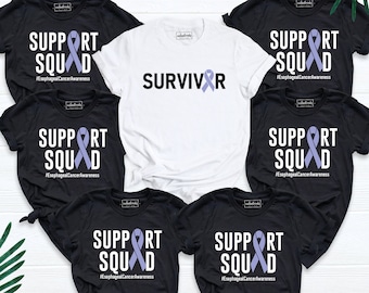 Stomach Cancer Support Shirt, Survivor Cancer Periwinkle Ribbon Shirt, Gastric Stomach Cancer Team Shirts, Custom Cancer Awareness Group Tee