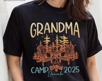 Grandma Camp Shirt Family Matching Camping Tee, Personalized Camp Shirt, Summer Camp Travel Group Tshirt, Custom Grandparents Camp Outfit