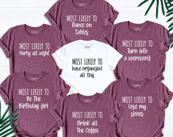 Most Likely To SVG T-shirt Designs | Funny Family Matching Shirts SVG Designs | Digital Download for Sublimation | Party Shirts & Games PNG