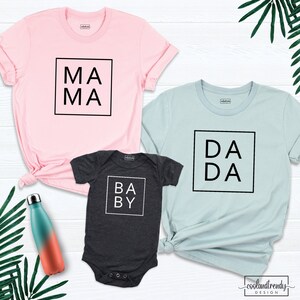 Dada Mama Mini Shirts, Baby Shirt, Family Matching Shirt, Family Shirt, Mommy and Me Shirts, Baby Announcement Shirt, Pregnancy Reveal Shirt
