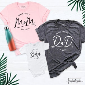Family Last Name EST. Year Personalized, Family Anniversary Shirt, Matching Family Shirts, Personalized Family Tshirt, Mom Dad Baby Shirt