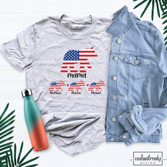 Mama Bear Patriotic Flag Matching 4th Of July T-Shirt Mama Bear Patriotic Flag Matching 4th Of July T-Shirt