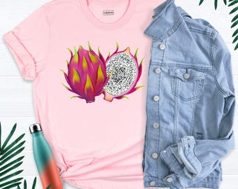 Dragon Fruit Shirt, Exotic Fruit Shirt, Summer Vacation Beach Party Tee, Fruit Lover Tees, Fruit Shirt Aesthetic, Pitaya Shirt, Tropical Tee