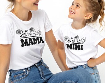 Mama Mini Matching Wildflower Shirt Mothers Day Tee, Floral Mommy and Me Tee, Mom and Baby Shirts, Mother Daughter Tee, New Mom Gift Shirt
