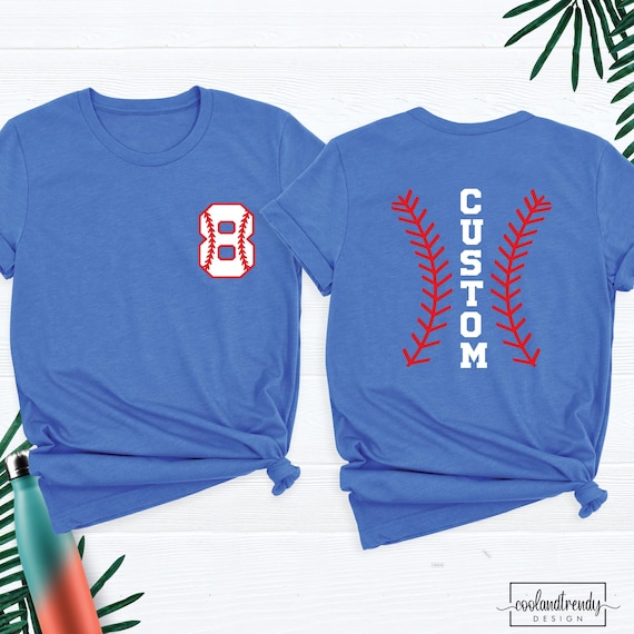 Baseball Tshirt Game Day Baseball Mom Shirt Custom Name Number Tee, Baseball Jersey Tee Personalized Senior Night Baseball Girlfriend Outfit