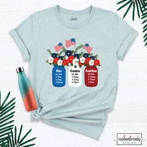 America Flag Custom Kids Name Tees