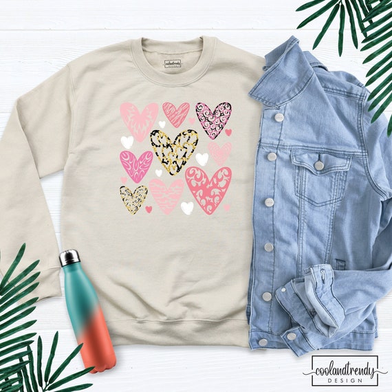 Valentine Heart Sweatshirt, Valentines Day Shirt, Womens Sweatshirt, Cute Love Heart Shirt, Women Heart Shirt, Valentines Day Gift Shirt