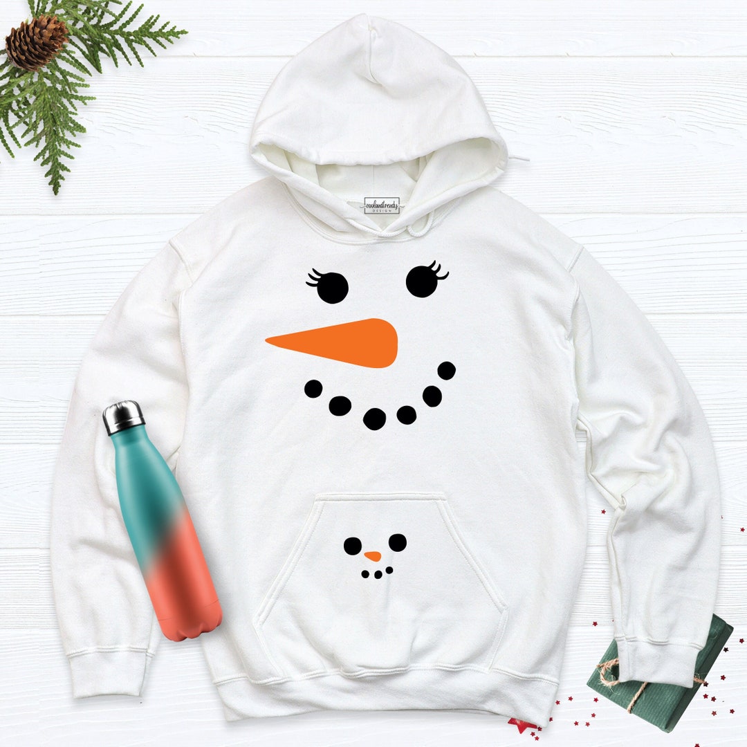 Pregnancy Reveal Snowman Face Hoodie Snowman Maternity Etsy