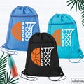 Personalized Basketball Drawstring Bag Custom Name Sports Backpack, Kids Gym Bag, Basketball Player Senior Bag Boys Girls, Team Travel Bags