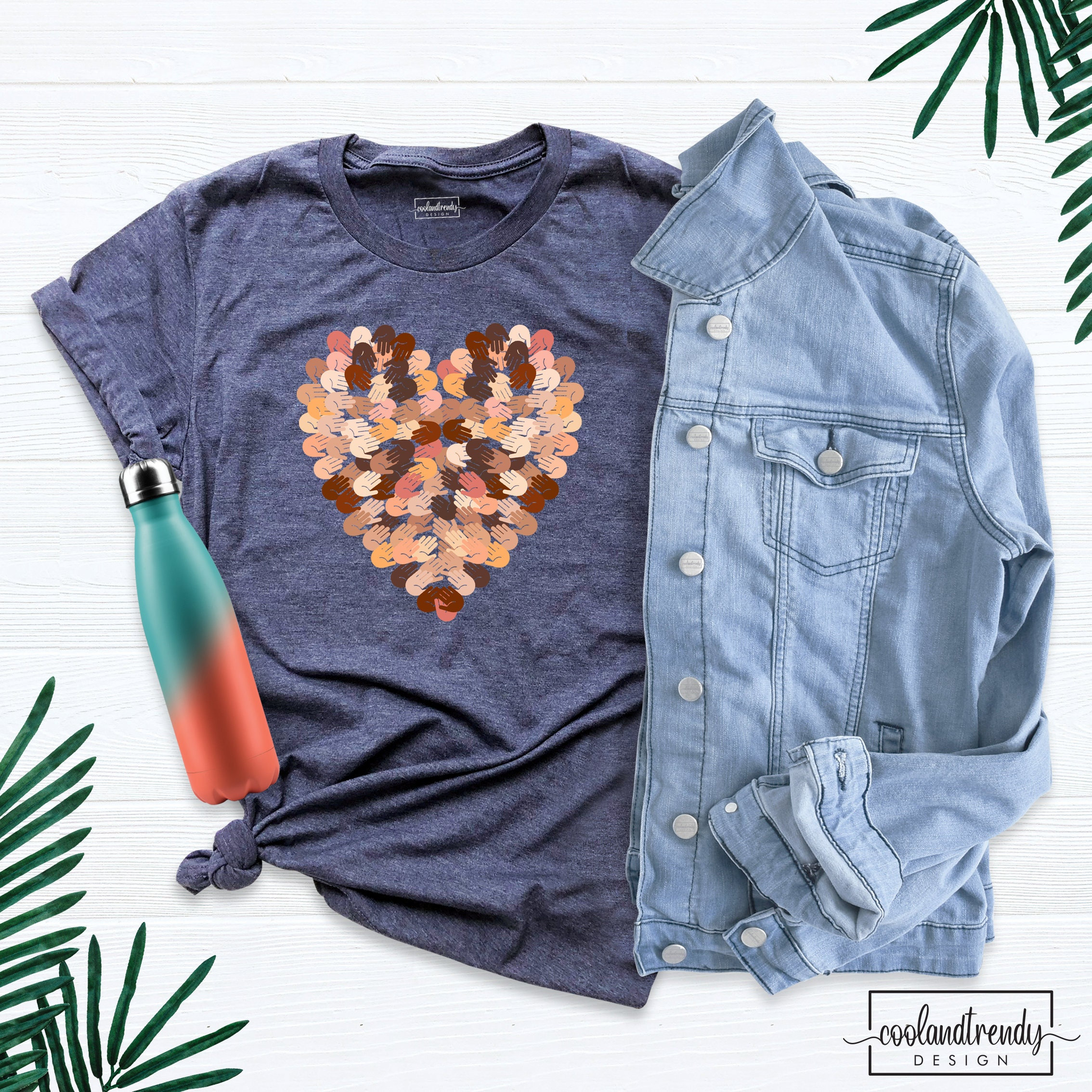 Heart With Hands Shirt, Humanity Shirt, Equality Shirt, Diversity Shirt, Colorful Hands T-Shirt, Equal Human Rights Shirt, Heart T-Shirt