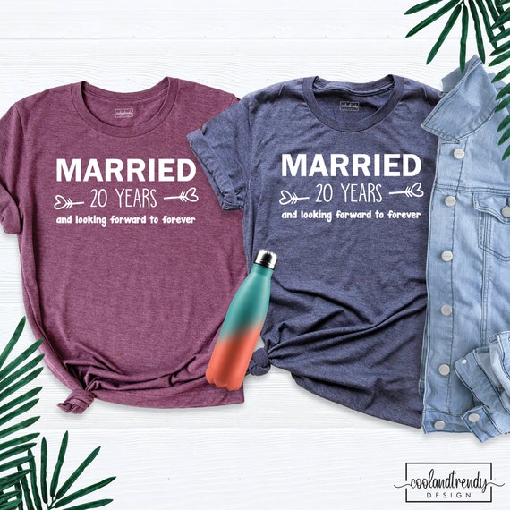 Custom Married Shirts, Looking Forward To Forever Shirt, Anniversary Date Tshirt, 20th Wedding Anniversary Tees, Marriage Shirt Wife Husband