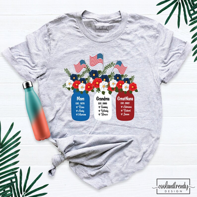 4th of July Mom Grandma Great Nana Est Shirt