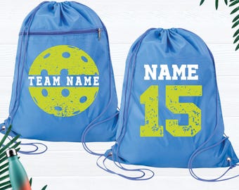 Pickleball Sport Bag, Custom Player Name Number Backpack, Pickleball Team Drawstring Bag, Game Day Pickleball Bag Pickleball Lover Women Bag