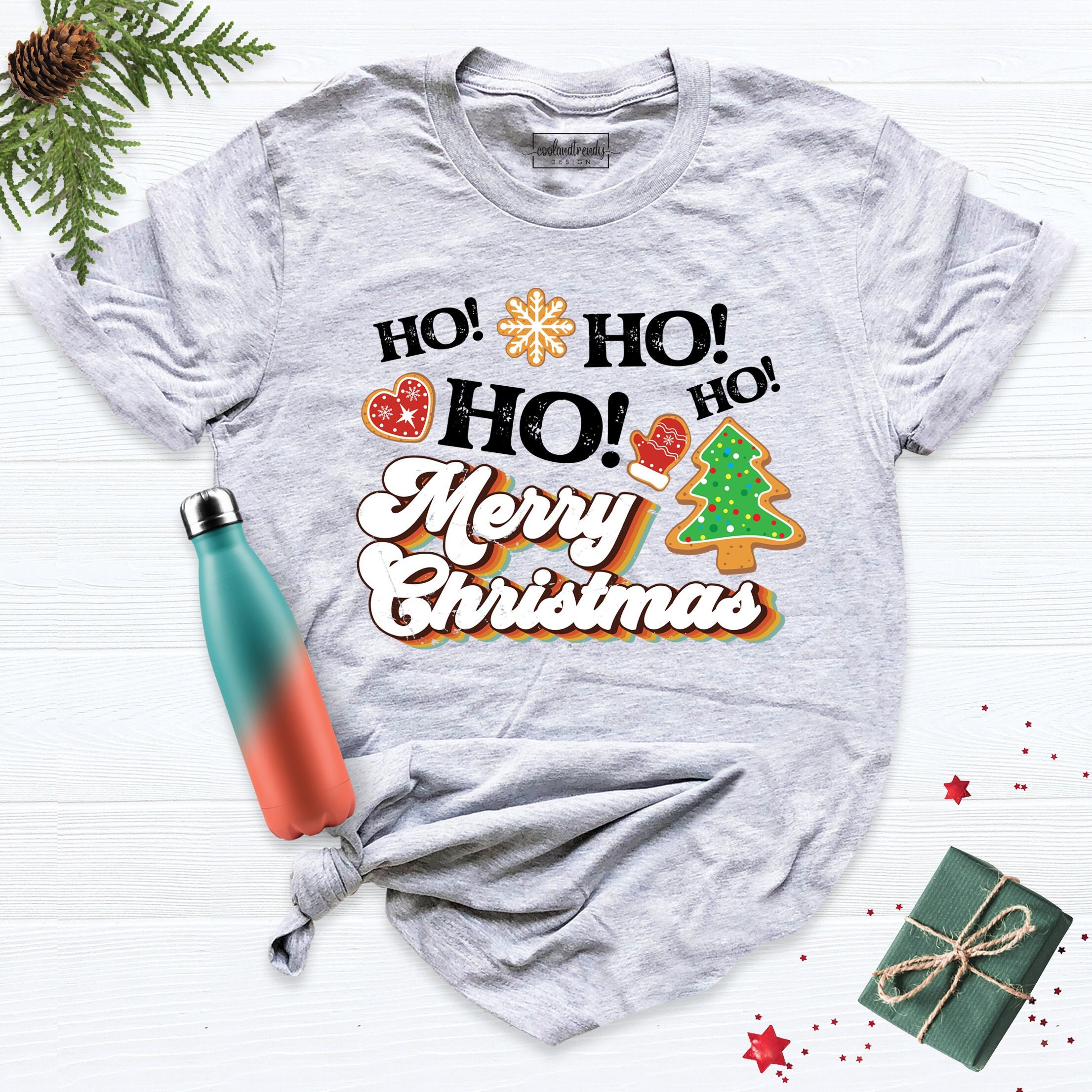 HoHoHoHo Christmas Tree Shirt, Xmas Family Party Shirt, Holiday Shirt for Women, Funny Christmas Shirt, Merry Shirt, Christmas Shirt