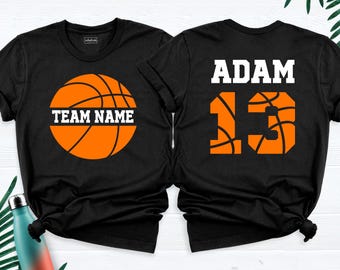Custom Basketball Shirt Team Name Number Personalized Tee, Game Day Basketball Tshirt, Basketball Mom Shirts, Basketball Season Gift Outfit