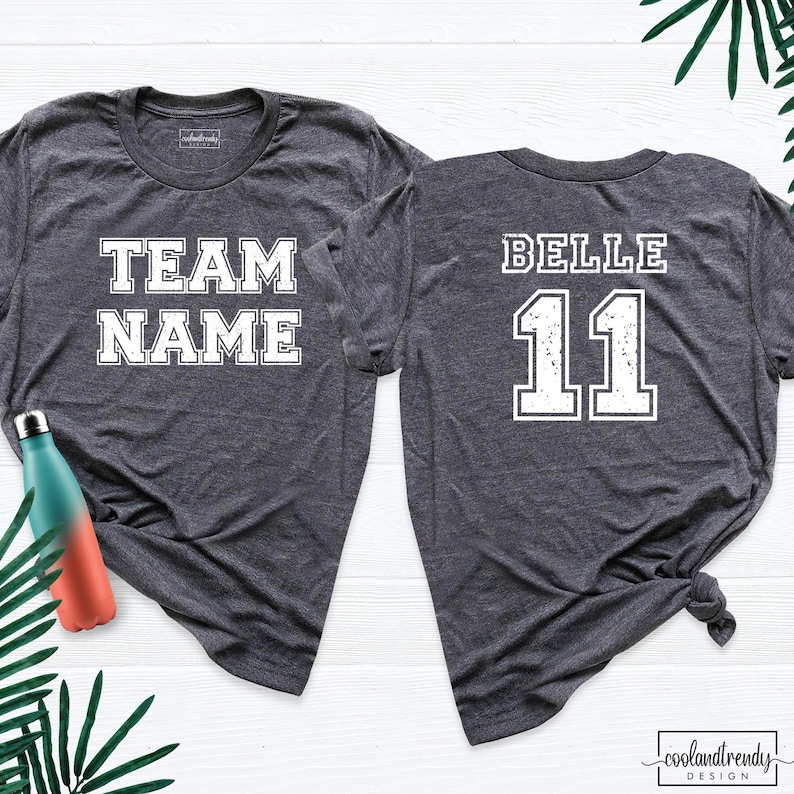 Custom Sports Shirt Name and Number Front Back Design Sport Tees