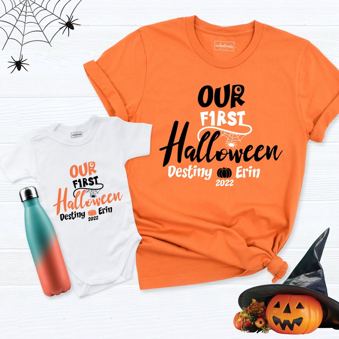 Our First Halloween Shirt Halloween Baby Shirt Custom Etsy