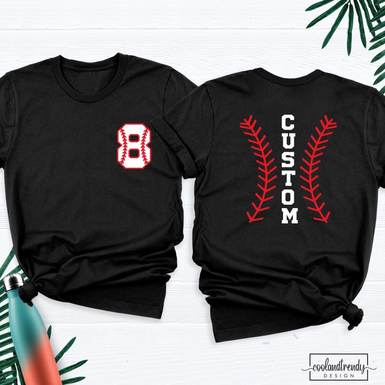 Baseball Tshirt Game Day Baseball Mom Shirt Custom Name Number Tee, Baseball Jersey Tee Personalized Senior Night Baseball Girlfriend Outfit imagem 11
