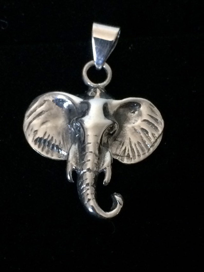 Sterling Silver Elephant Pendant Charm Lucky Elephant 925 Etsy