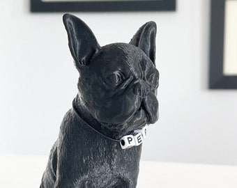 French Bulldog Dog Figurine | Custom Name | 3D Printed | Unique Gift | Home and Office Decor - Frenchie Lover Gift Idea- Dog Loss Memorial
