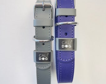 Dog Collar | Purple | Grey | Personalized Dog Tag ID Optional
