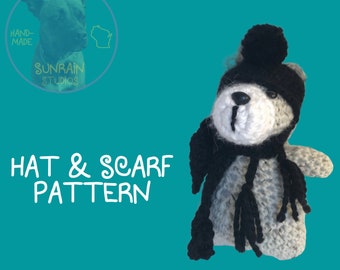 PATTERN Hat and Scarf Pattern for Plush Bear (pattern for hat and scarf only!)