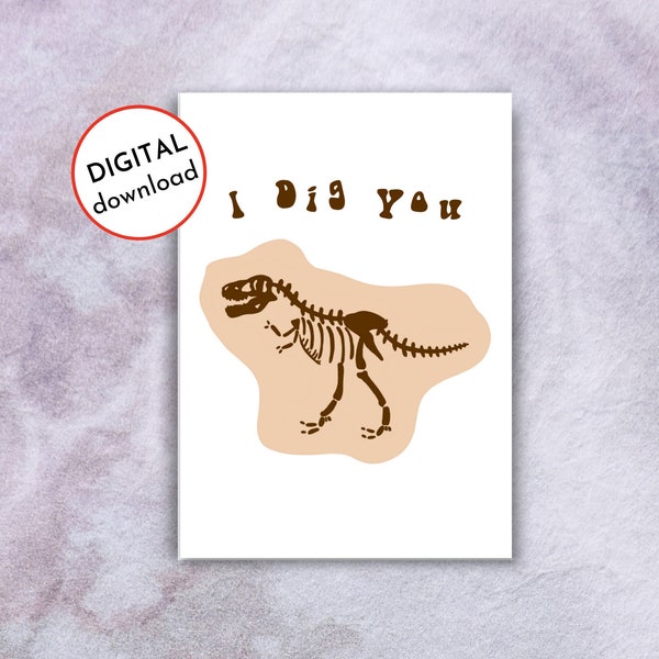 Dinosaur Fossil Valentine Printable - Etsy