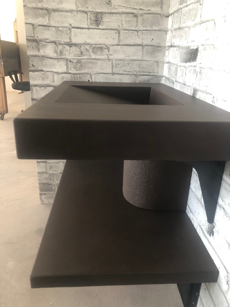 Concrete Floating Ramp Sink Vanity Set Etsy