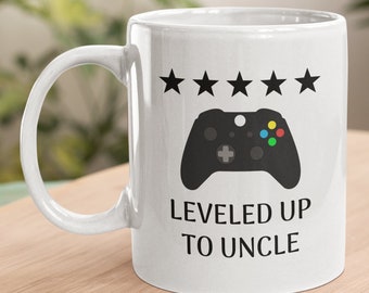 Leveled Up To Uncle Gaming Mug for New Uncle, Funny Gamer Gift