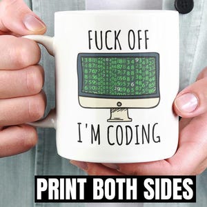 Taza "Vete a la mierda, estoy programando", regalo para programadores, regalo para programadores