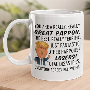 Regalo de Pappou, taza de Pappou, taza de Trump para papá, taza divertida para papá, regalos divertidos para papá, taza de café de Pappou, regalo para abuelo