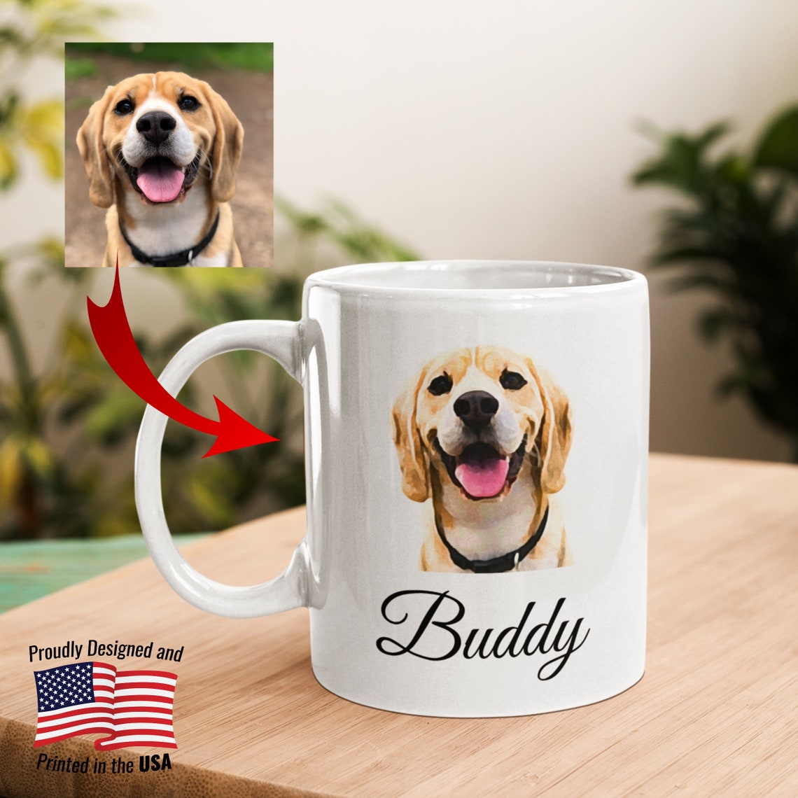 Personalized Dog Mug Custom Dog Photo Mug Oil Paint or Etsy