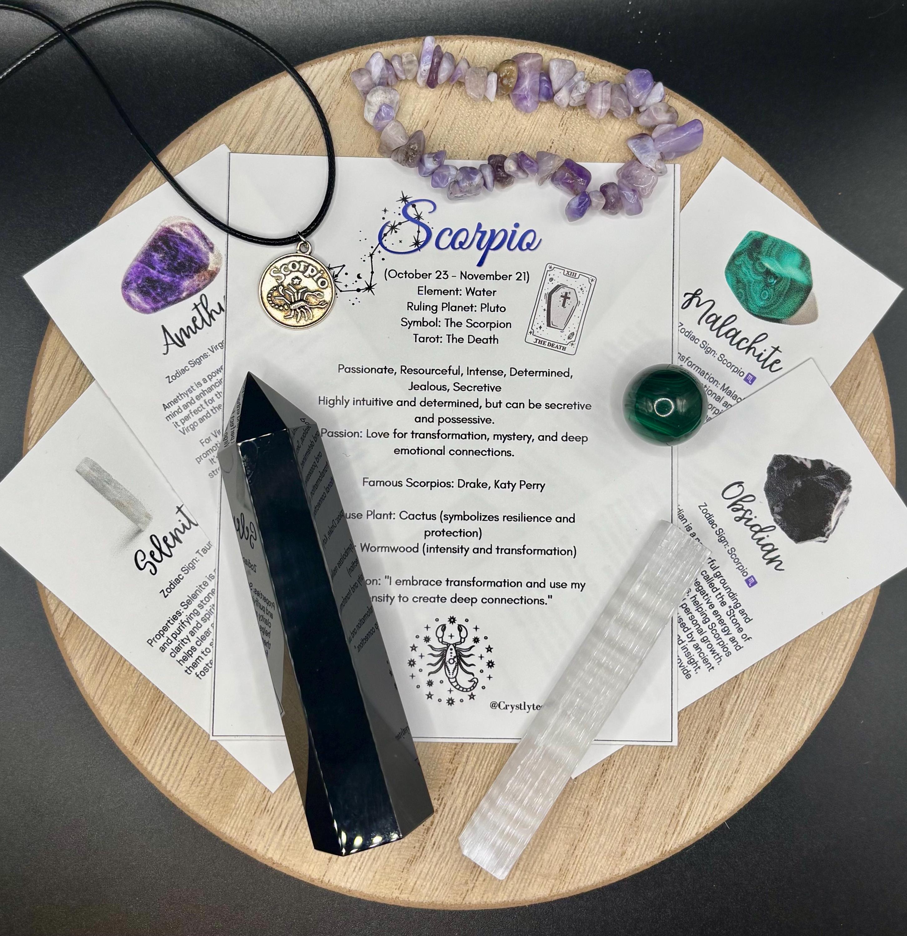 Zodiac Crystal Box: Personalized Astrology Healing Stone Set - Etsy