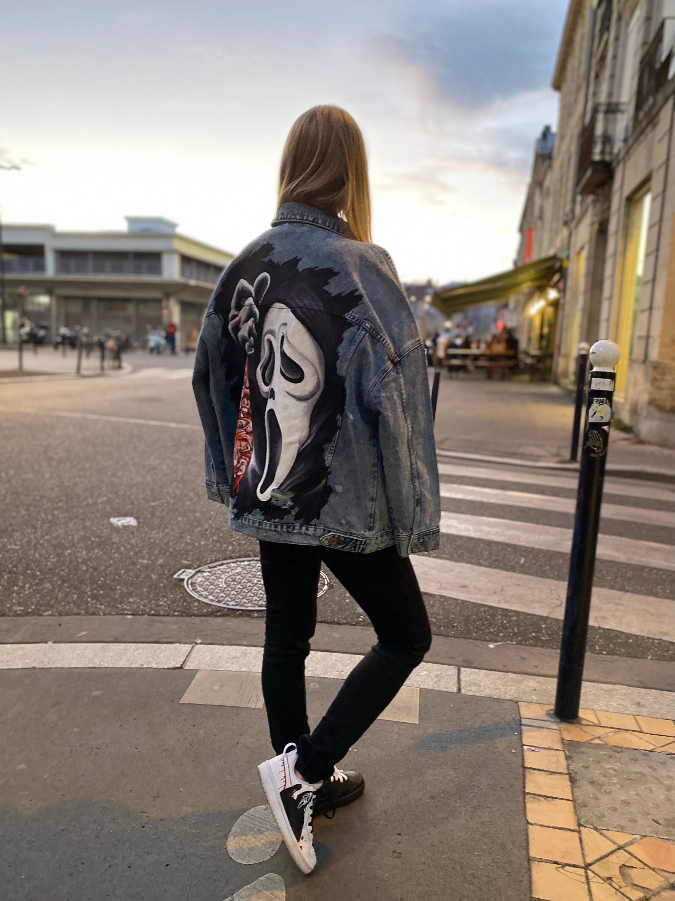 Handpainted Custom Jacket Ghostface Scream STAB Handpainted Custom Jacket Ghostface Scream STAB