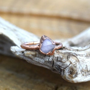 Morganite Electroplated Copper Ring - Size: 8