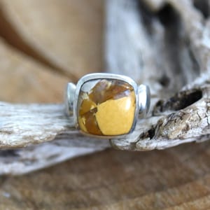 Sterling Silber Jaspis Ring - Größe: 8 1/2