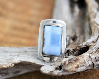 Sterling Silver Owyhee Opal Ring - Size : 7