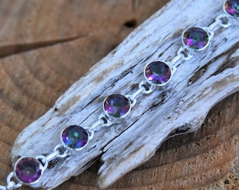 Multi Gemstone Sterling Silver Bracelet