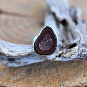 Sterling Silver Druzy Ring - Size: 6 1/2