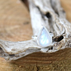 Moonstone Silver Ring - Size: 10