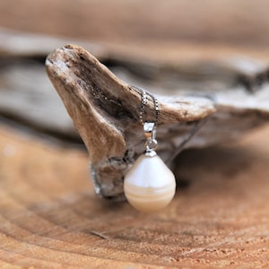 Genuine Fresh Water Pearl with Sterling Silver Chain