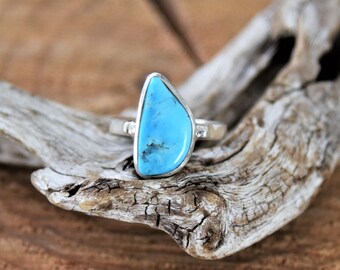 Sterling Silver Sleeping Beauty Turquoise Ring - Size : 9