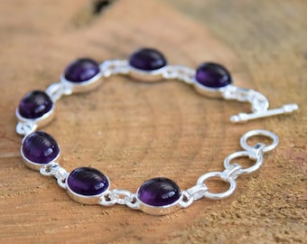 Pulsera de plata de ley con amatista