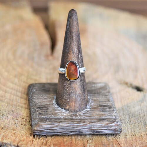 Sterling shops Silver Ammolite Ring - Size: 8