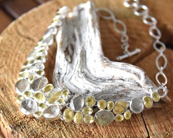 Sterling Silver Lemon and Rutilated Quartz Necklace