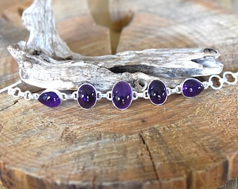 Pulsera de plata de ley con amatista