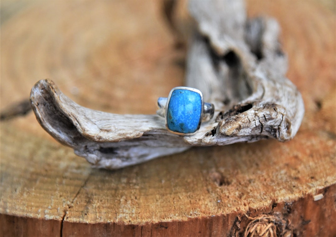 Sterling Silver Kingman Turquoise Ring Size: 7 1/2 - Etsy